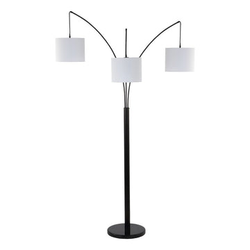 Barrie 78.5"  Mid-Century Modern Head-Adjustable Iron LED Arc Floor Lamp - JONATHAN Y